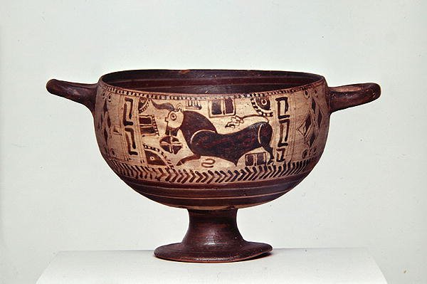 Kotyle de dígitos pretos, c.600-500 BC (cerâmica) (ver também 307545 e 307546) de Greek