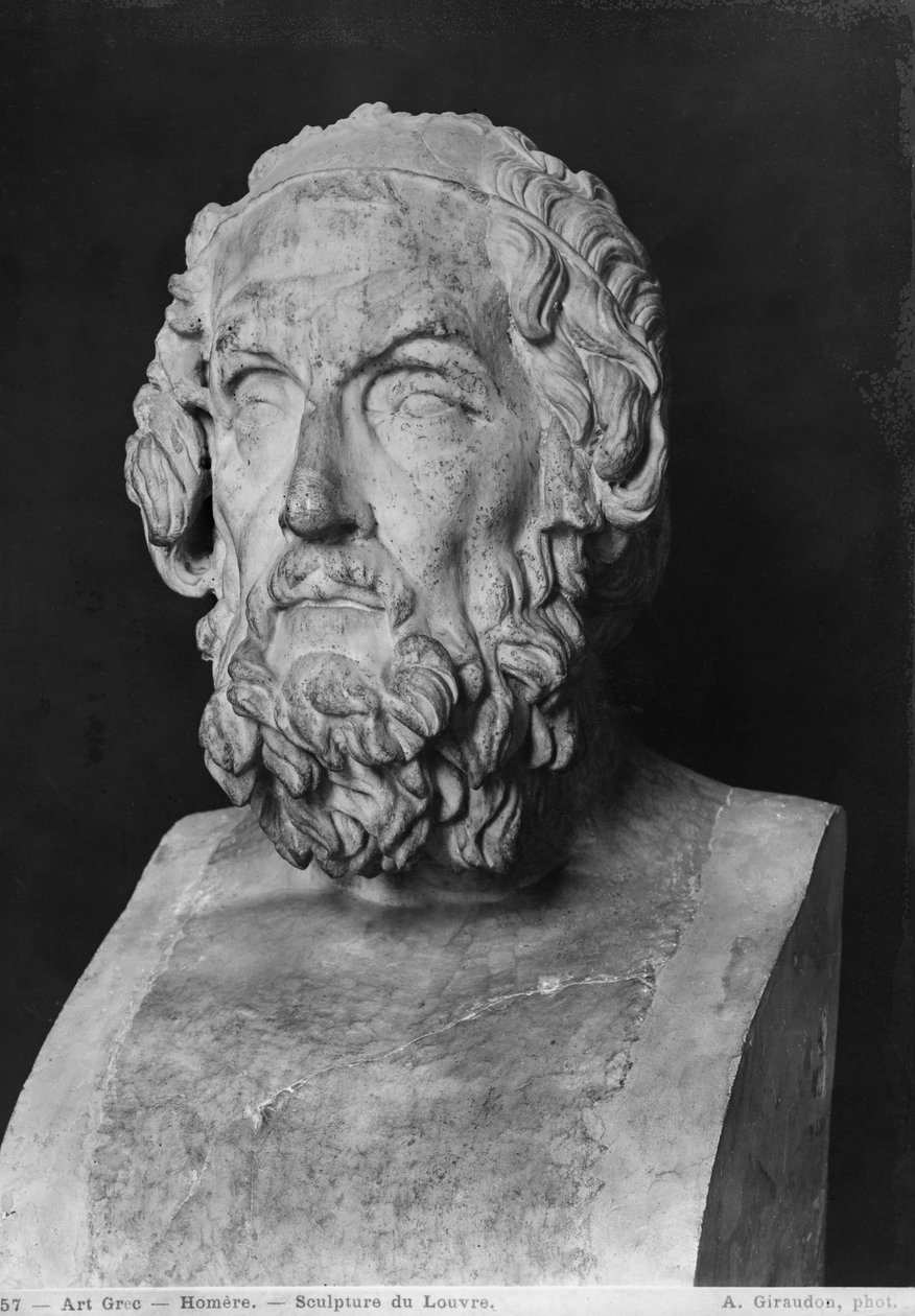 Busto de Homero, período helenístico (330-20 aC) (mármore) de Greek