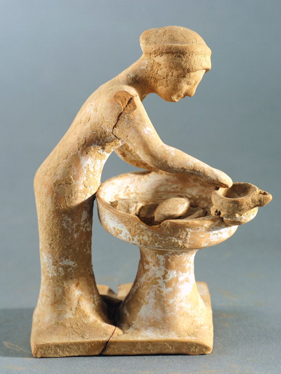 Cena do quotidiano, Tanagra (terracota) de Greek