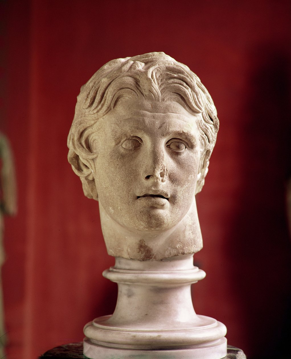 Cabeça de Alexandre, o Grande, encontrado em Pergamon (mármore) de Greek