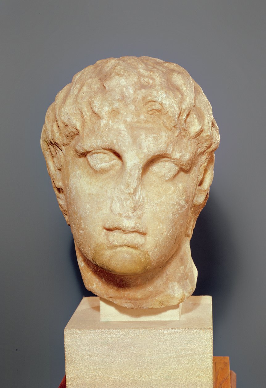 Chefe de um dos Diadochi ou chefe de Alexandre III (356-323 aC), o Grande (mármore) de Greek