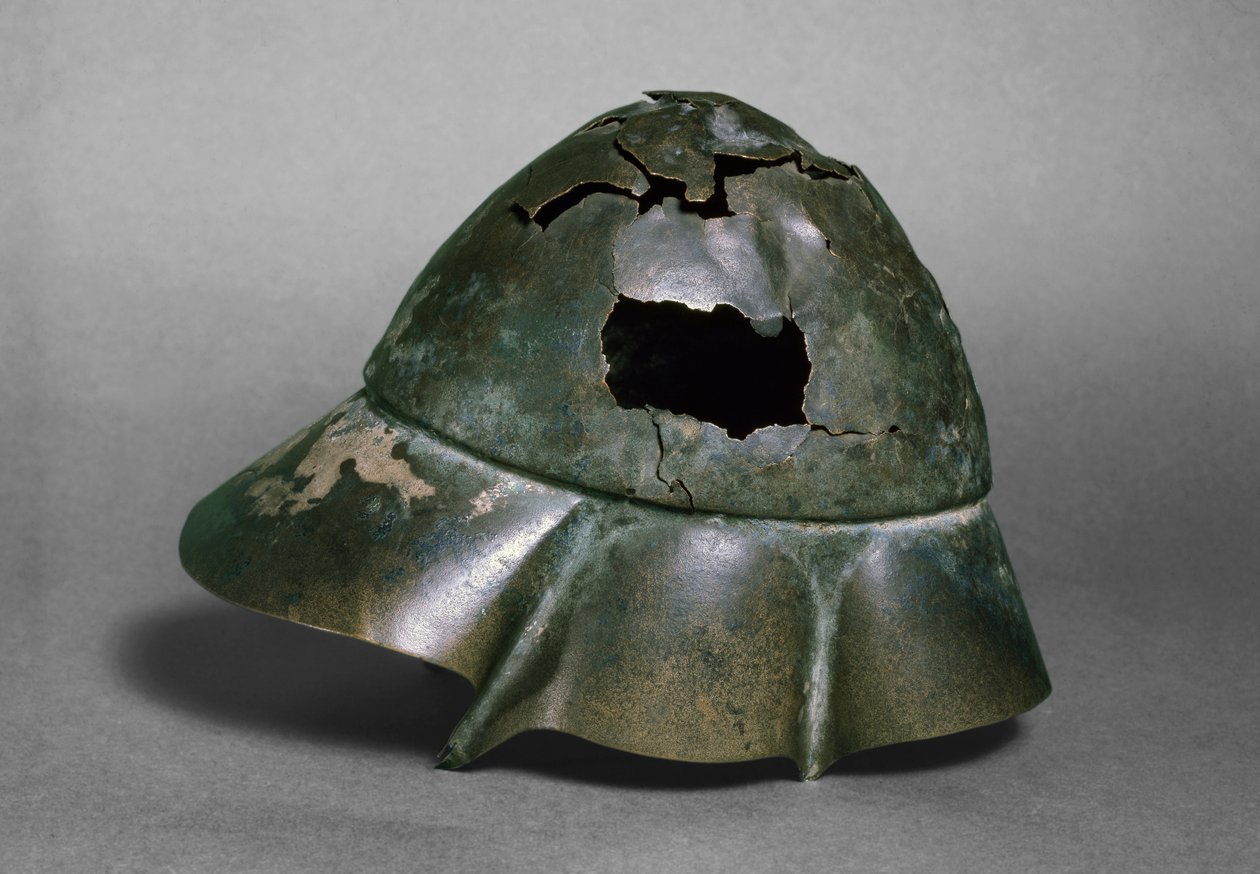 Capacete do &39;Companheiro Cavalryman&39;, Boetian, provavelmente do século IV aC (bronze) (ver também 126299) de Greek