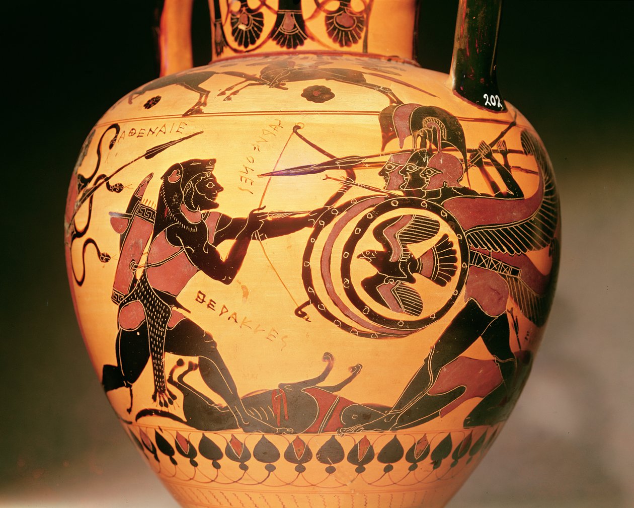 Heracles lutando Geryon (cerâmica) de Greek