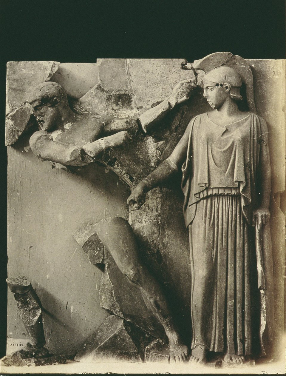 The Labours of Hercules, metopo do Templo de Zeus em Olympia, c.470-457 AC (mármore) de Greek