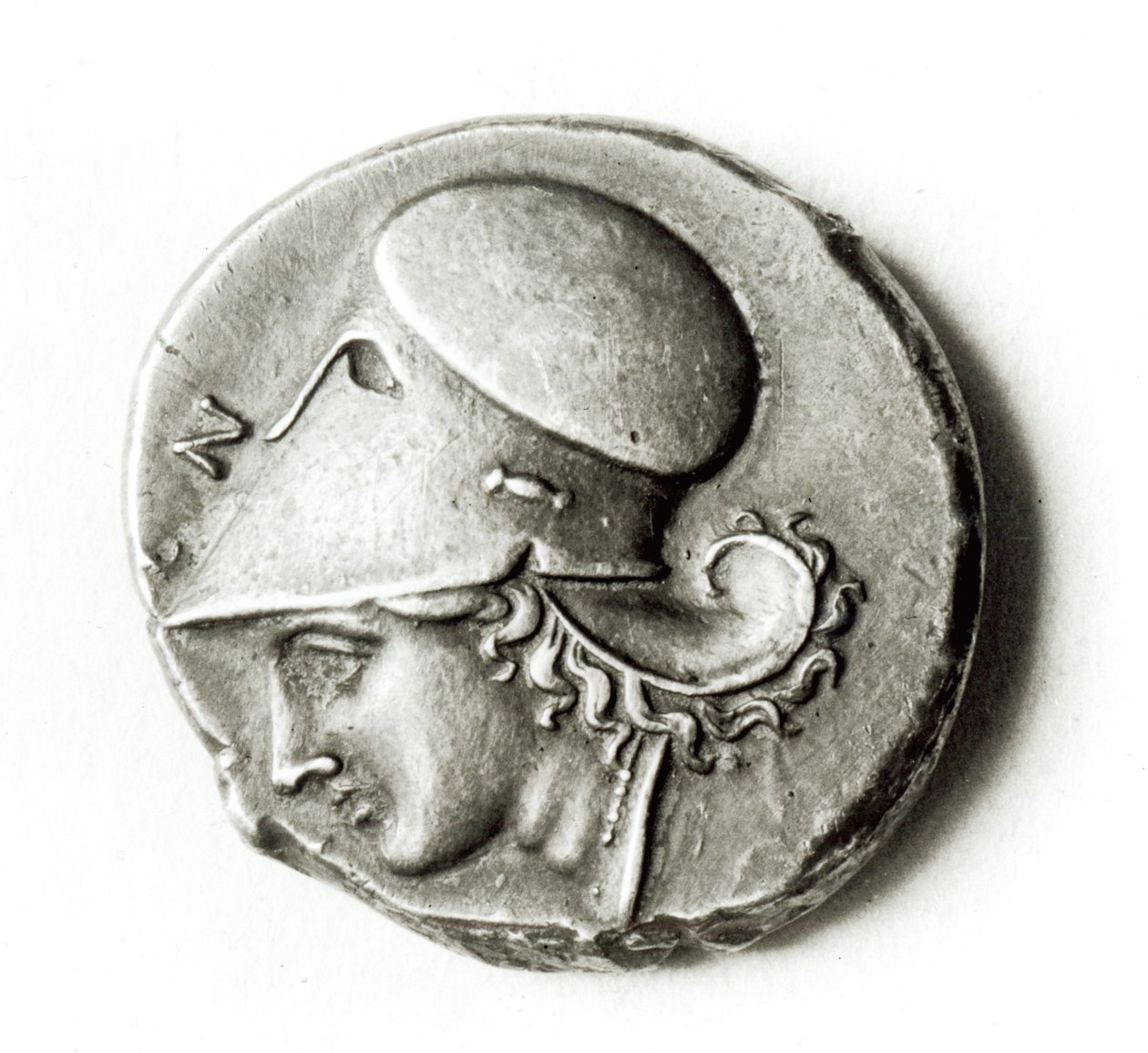 Imposto de Heracles: descrição anverso Athena (metal) de Greek School