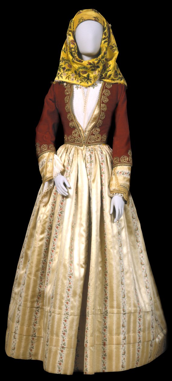 Traje de cidade feminina de Ydra de Greek School