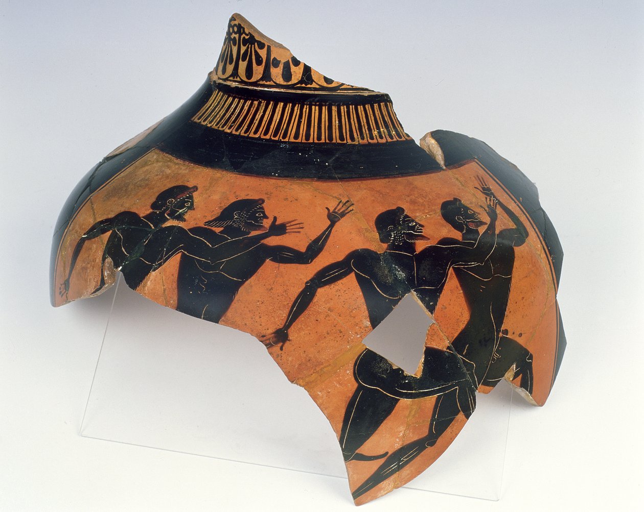 Fragmento de ânfora panatenaica (cerâmica) de Greek School
