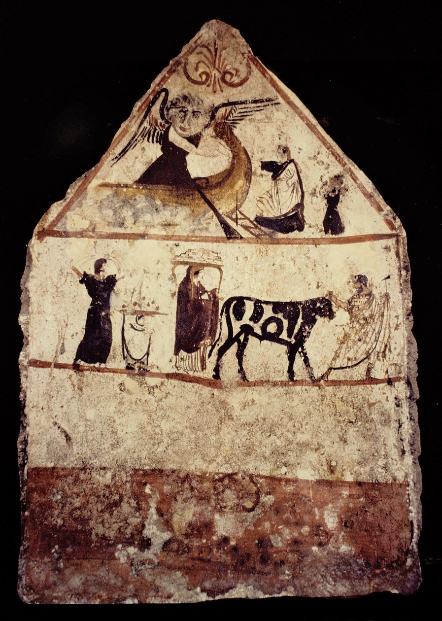 Gaudo Necropolis, túmulo afresco lucaniano pintura 340 aC de Greek School