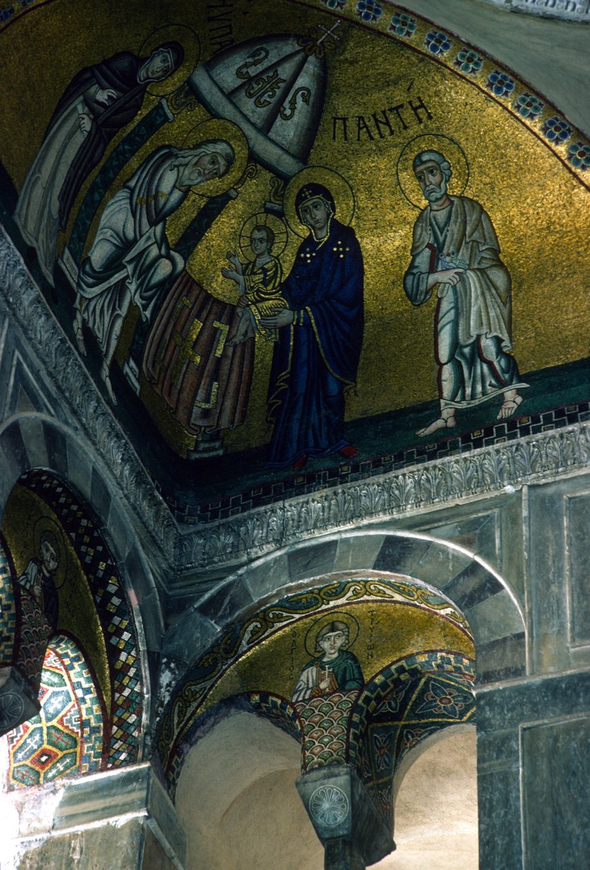 Apresentação no templo, mosaico do Katholikon (mosaico) de Greek School