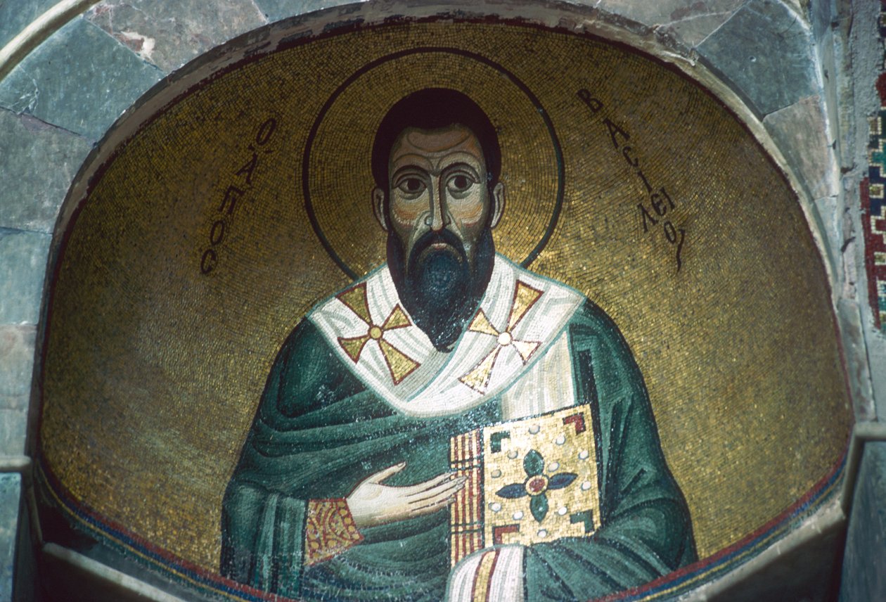 São Basílio, mosaico no Katholikon (mosaico) de Greek School