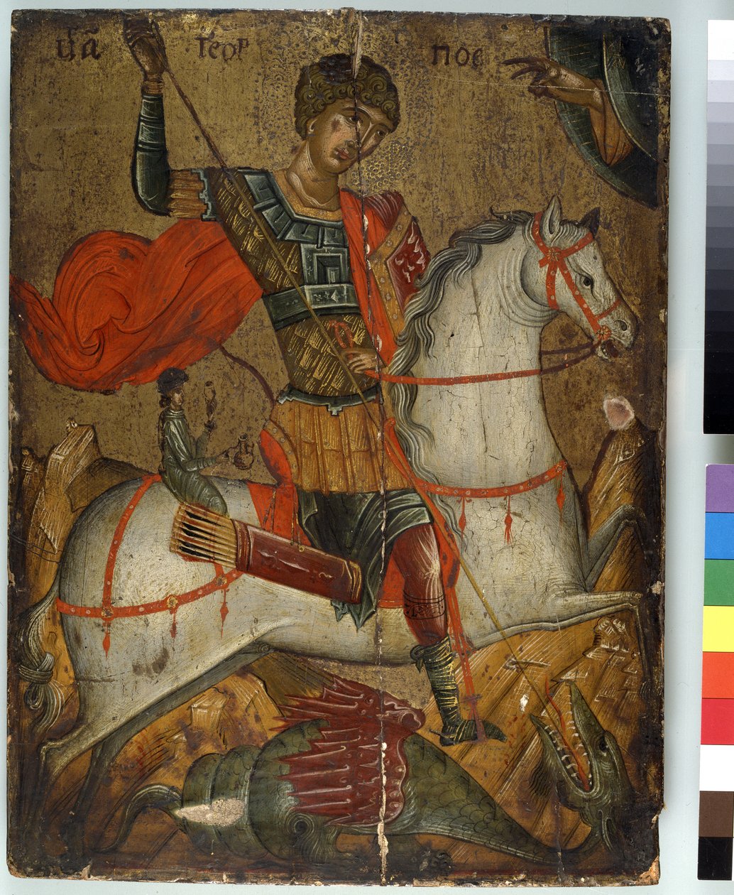 São Jorge matando o Dragão, ícone, Escola Creto-Veneziana, de Greek School