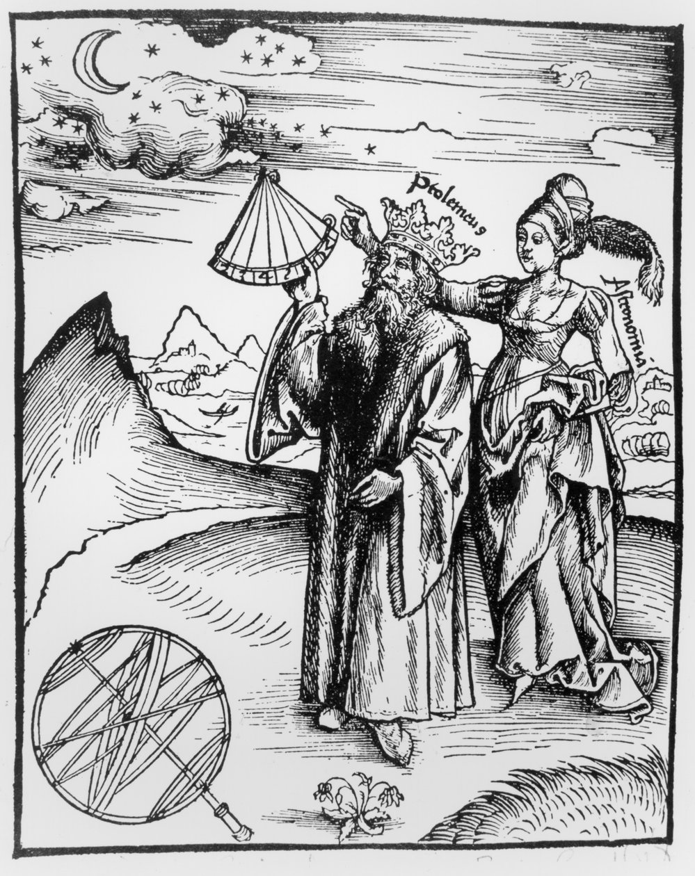 Alegoria da Astronomia, de uma edição de "Margarita Philosophica" por Gregor Reisch, publicado em Basel, 1508 de Gregor Reisch