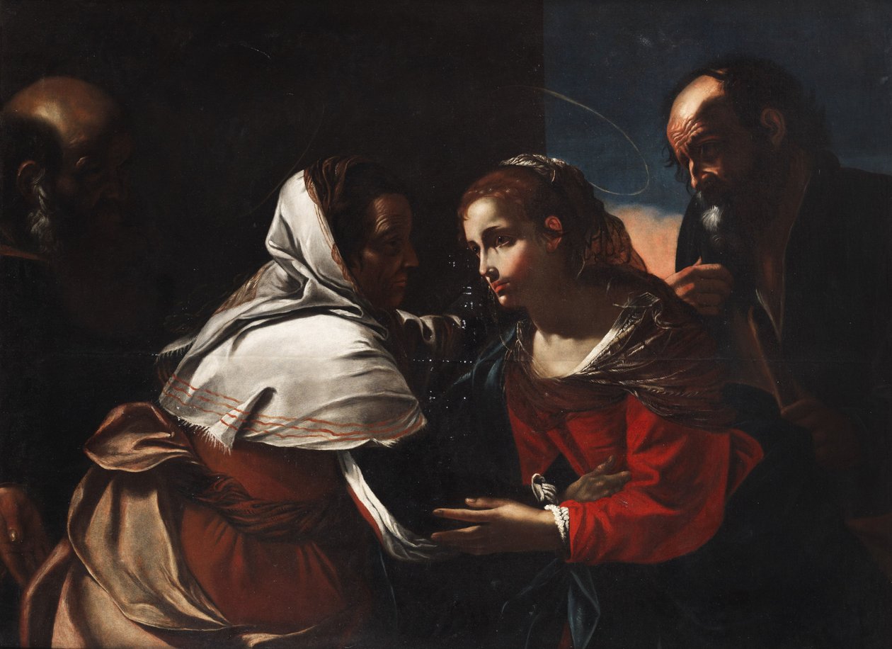 Maria e José visitando Elisabeth e Zacarias de Gregorio Preti