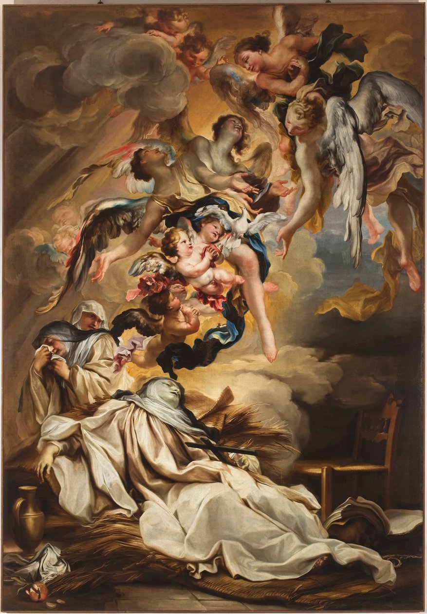 Morte de St. Scholastica, c. 1700 de Gregorio De Ferrari
