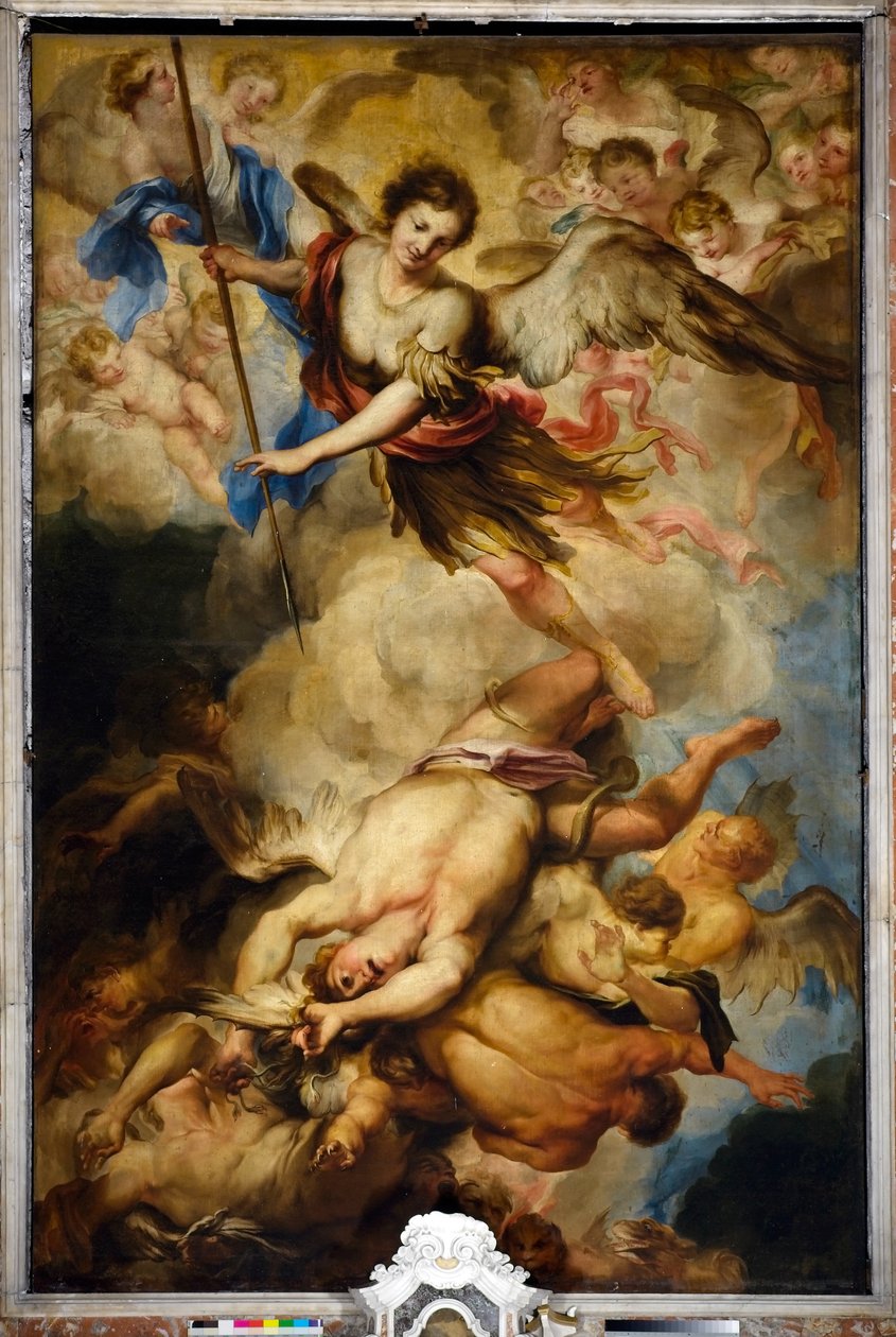 São Miguel Arcanjo Derrota os Anjos Rebeldes, c.1680 de Gregorio De Ferrari