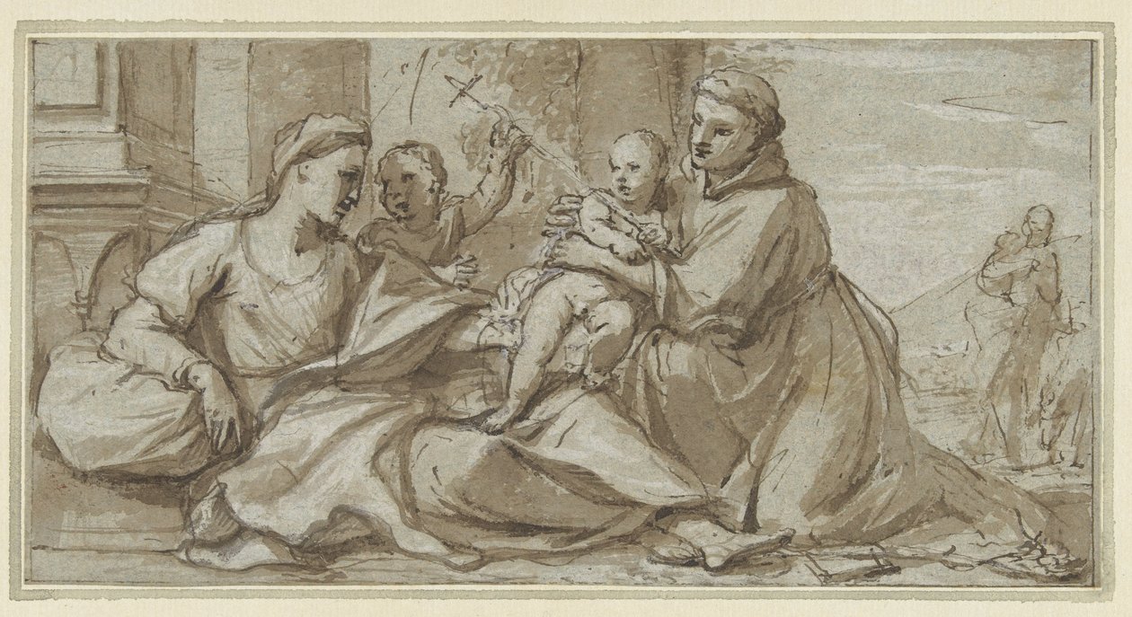 Maria com o Menino Jesus, João Batista e Santo Antônio de Pádua de Gregorio Lazzarini