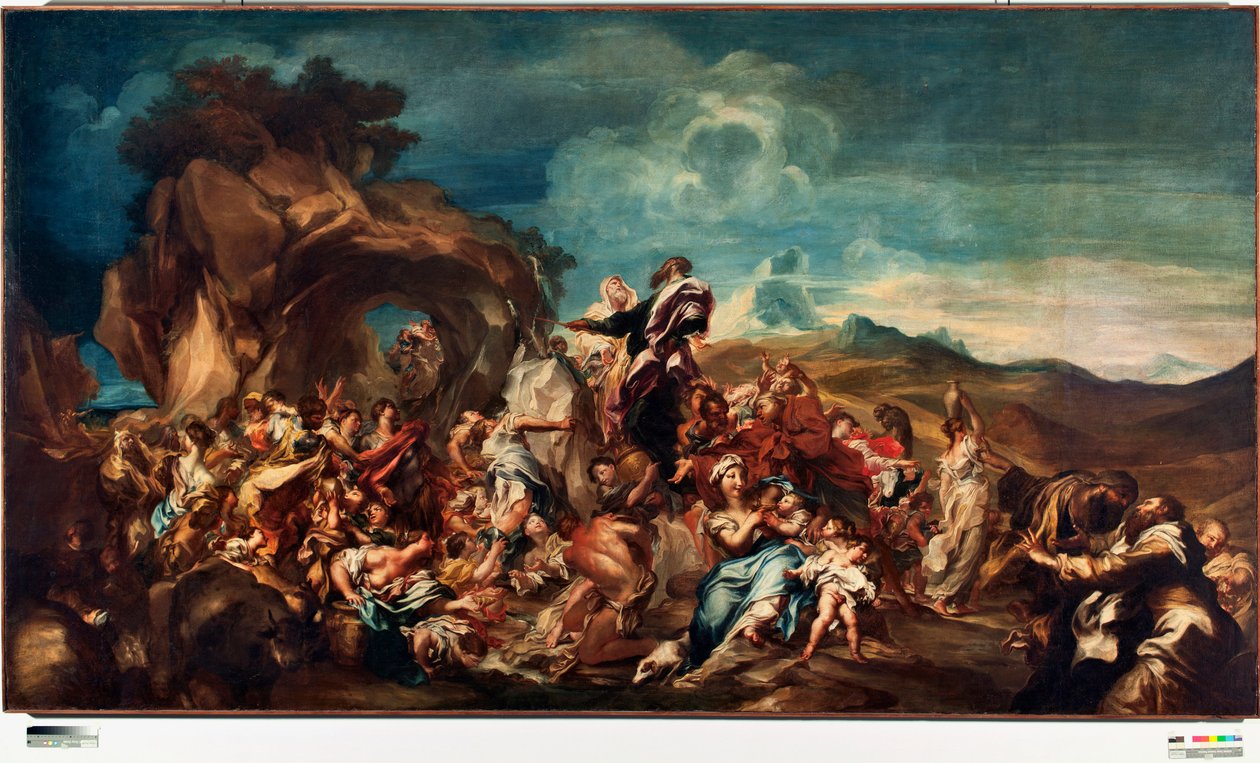 Moses Striking Water from the Rock Painting de Gregorio De Ferrari (1647-1726) Genes, Musei di strada nuova de Gregorio De Ferrari