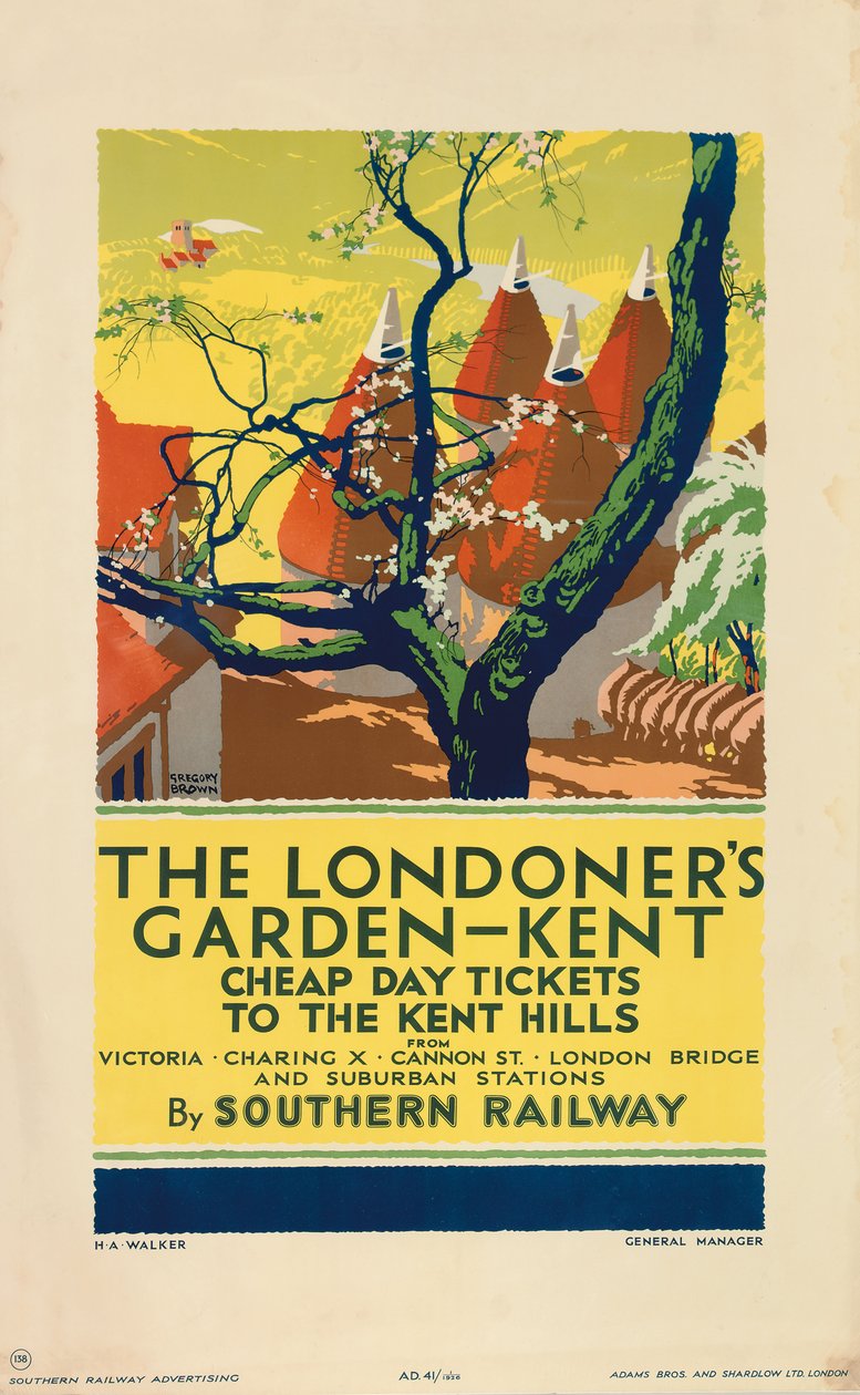 &39;Kent: The Londoner&39;s Garden&39;, um cartaz publicitário da Southern Railway de F. Gregory Brown