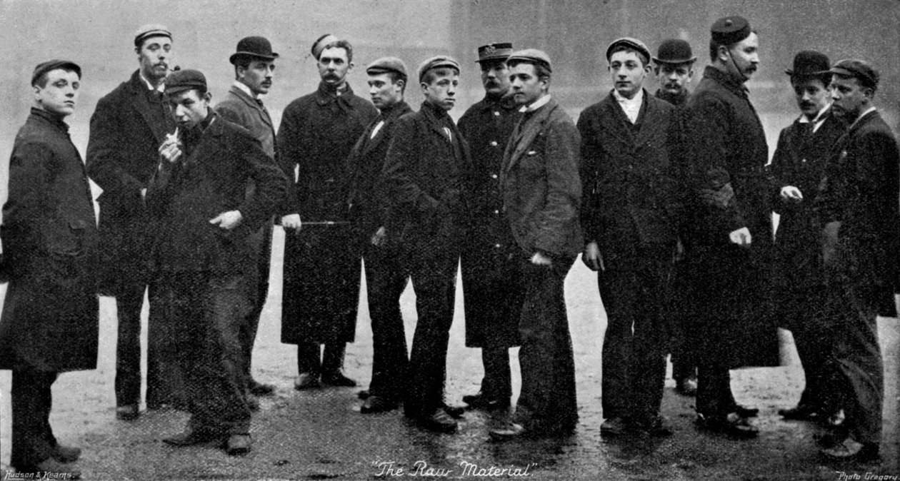 Recrutas brutos do exército, 1895 de Gregory and Co