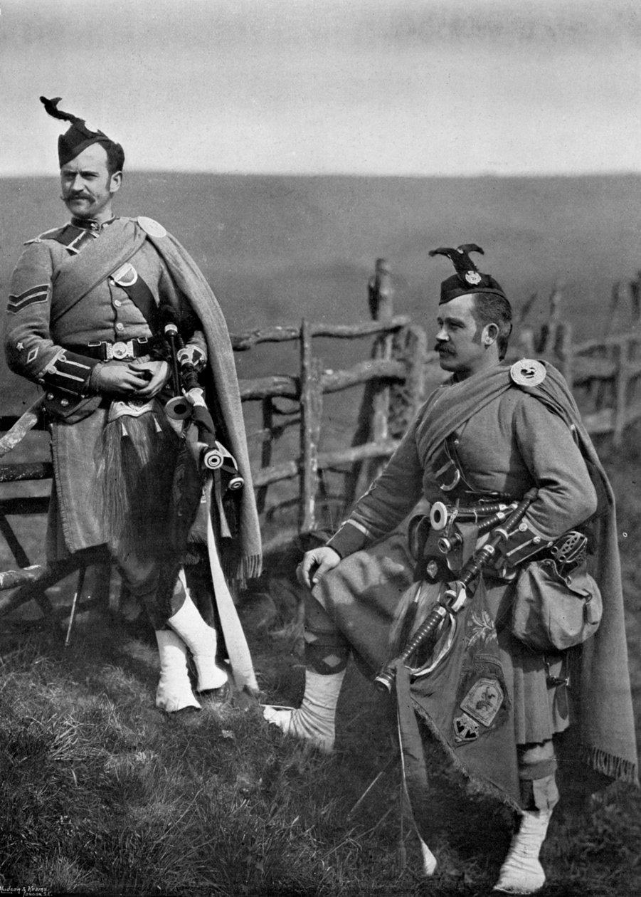 Pipe-Major Reith e Corporal-Piper Reith do Scottish de Londres, 1896. de Gregory and Co