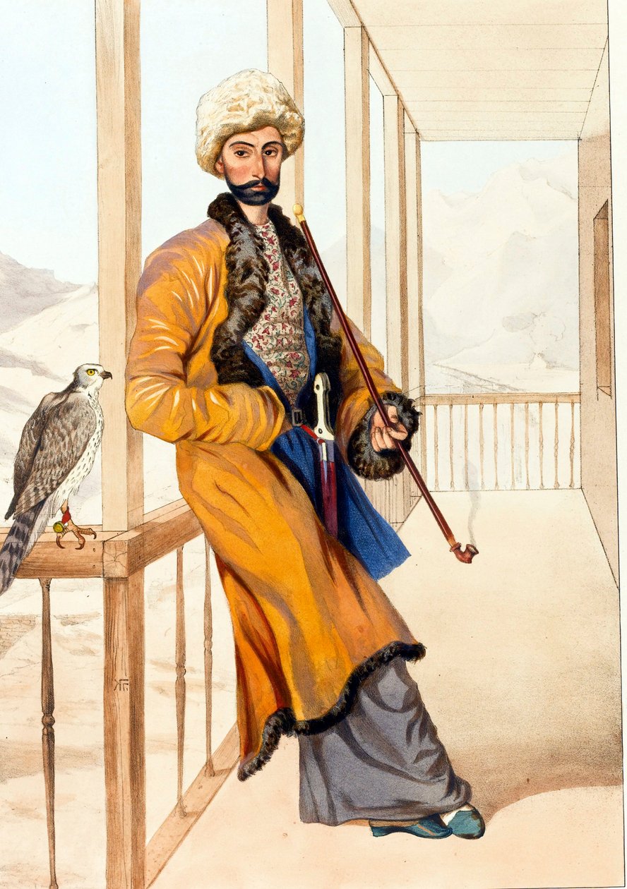 Vestido tradicional caucasiano par Gagarin, Grigori Grigorievich (1810-1893) de Grigori Grigorevich Gagarin