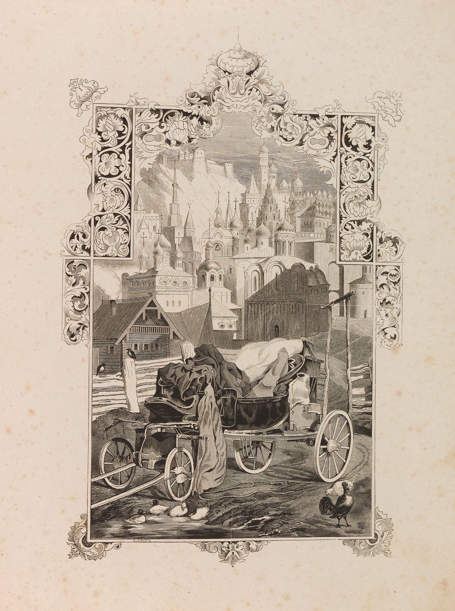 Frontispício da novela Tarantas The Tarantass de Vladimir Sollogub, 1845. de Grigori Grigorevich Gagarin
