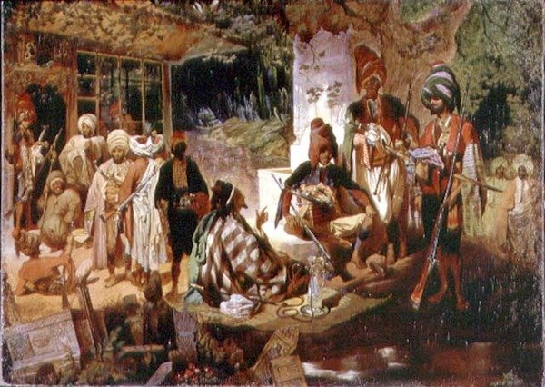 Cena Oriental (óleo sobre tela) de Grigori Grigorevich Gagarin