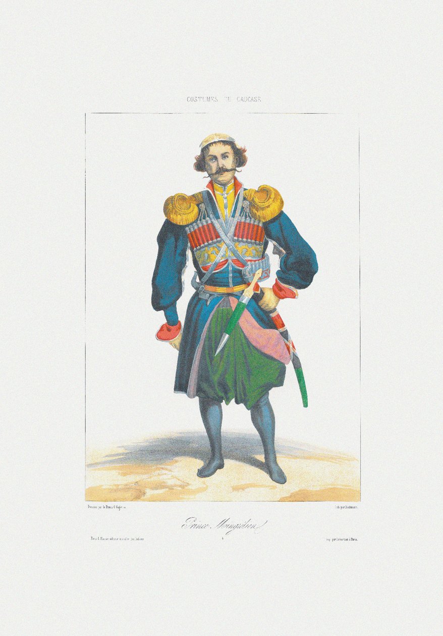 Príncipe de Megrelia De: cenas, paisagens, dados e figurinos do Cáucaso, 1840 de Grigori Grigorevich Gagarin