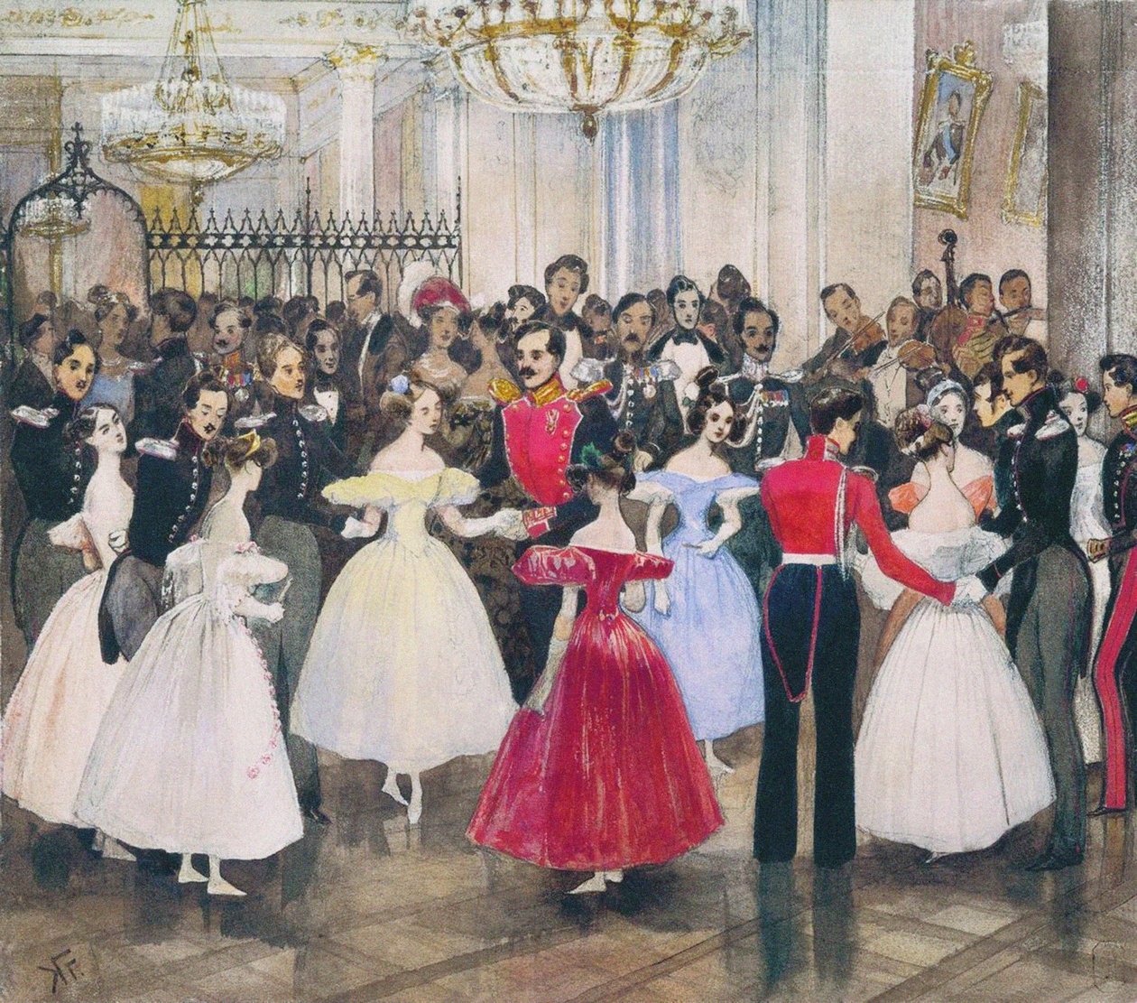 O baile na casa da princesa Maria Baryatinskaya, década de 1830 de Grigori Grigorevich Gagarin