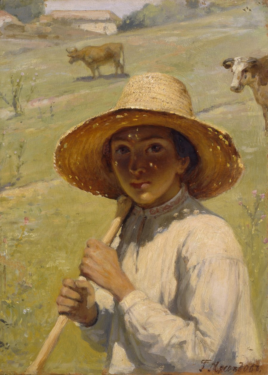 Menino pastor, 1909 de Grigori Grigorievich Mjasoedov
