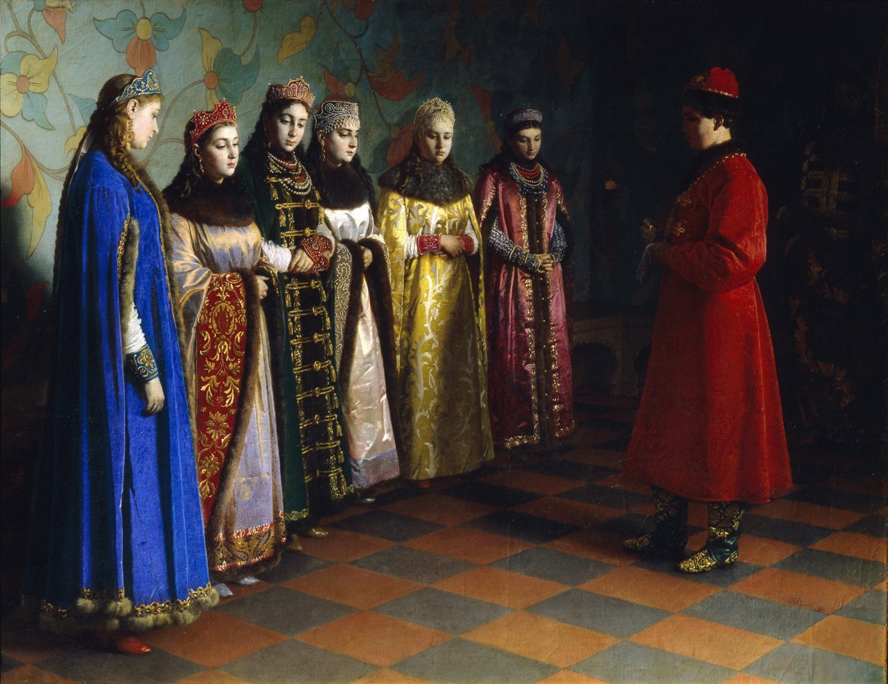 Czar Alexei Mikhailovich, Escolhendo uma Noiva, 1882 de Grigori Semenovich Sedov