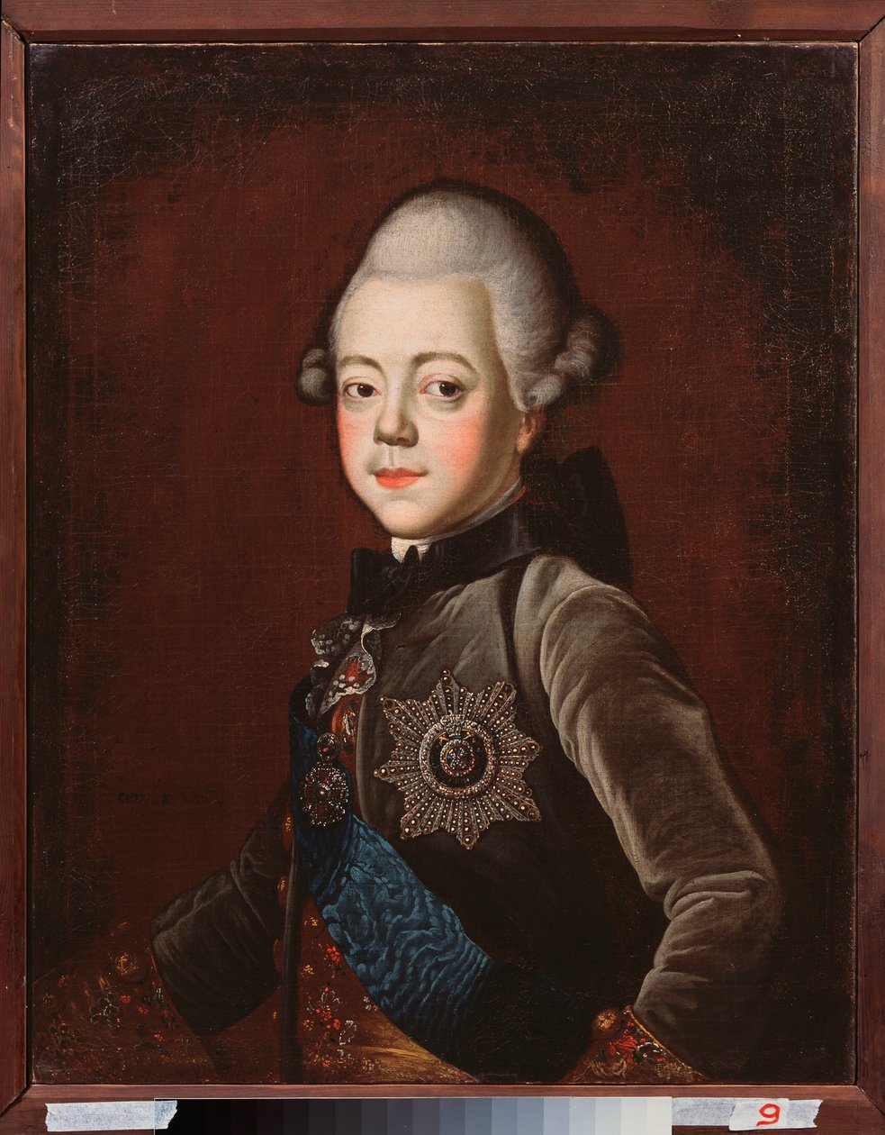 Retrato do Grão-Duque Pavel Petrovich (1754-1801) quando criança (Czar Paulo I da Rússia). Pintura de Grigori Serdyukov (1744-1785), óleo sobre tela de Grigori Serdyukov