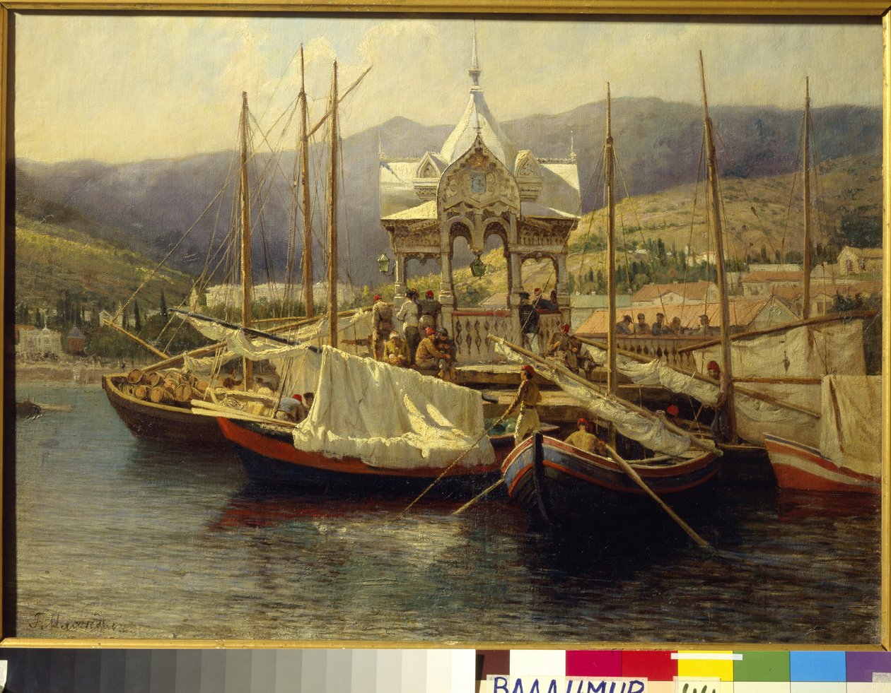 Le port de Yalta (Ucrânia) - Peinture de Grigori (Grigoriy, Grigory) Grigoryevich Myasoyedov (Miasoedov) (1834-1911), huile sur toile de Grigoriy Myasoyedov