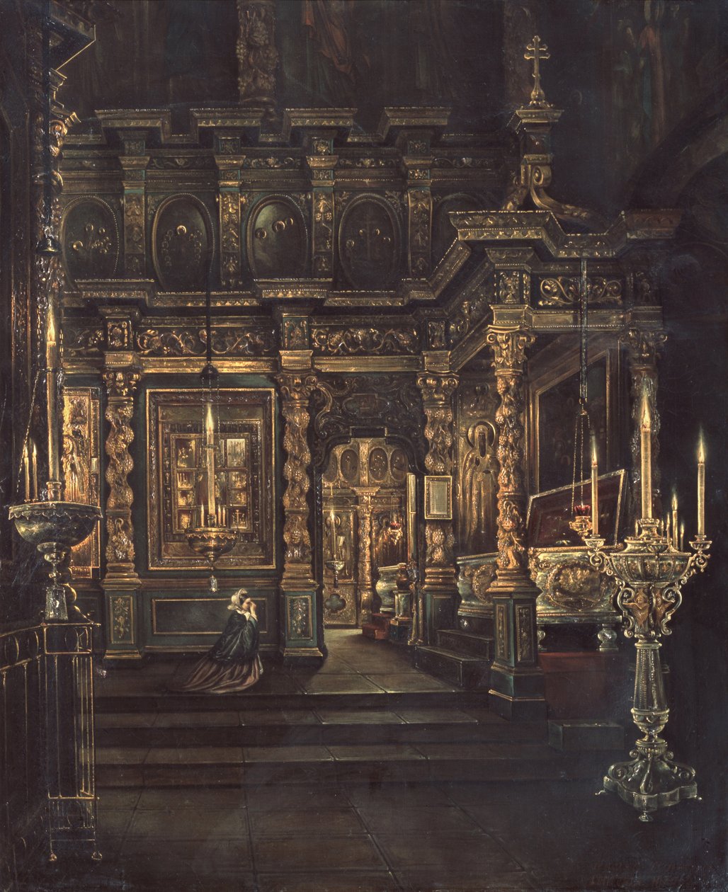 Na Assunção da Catedral da Virgem Maria em Rostov, 1862 de Grigory Vasilievich Yurov
