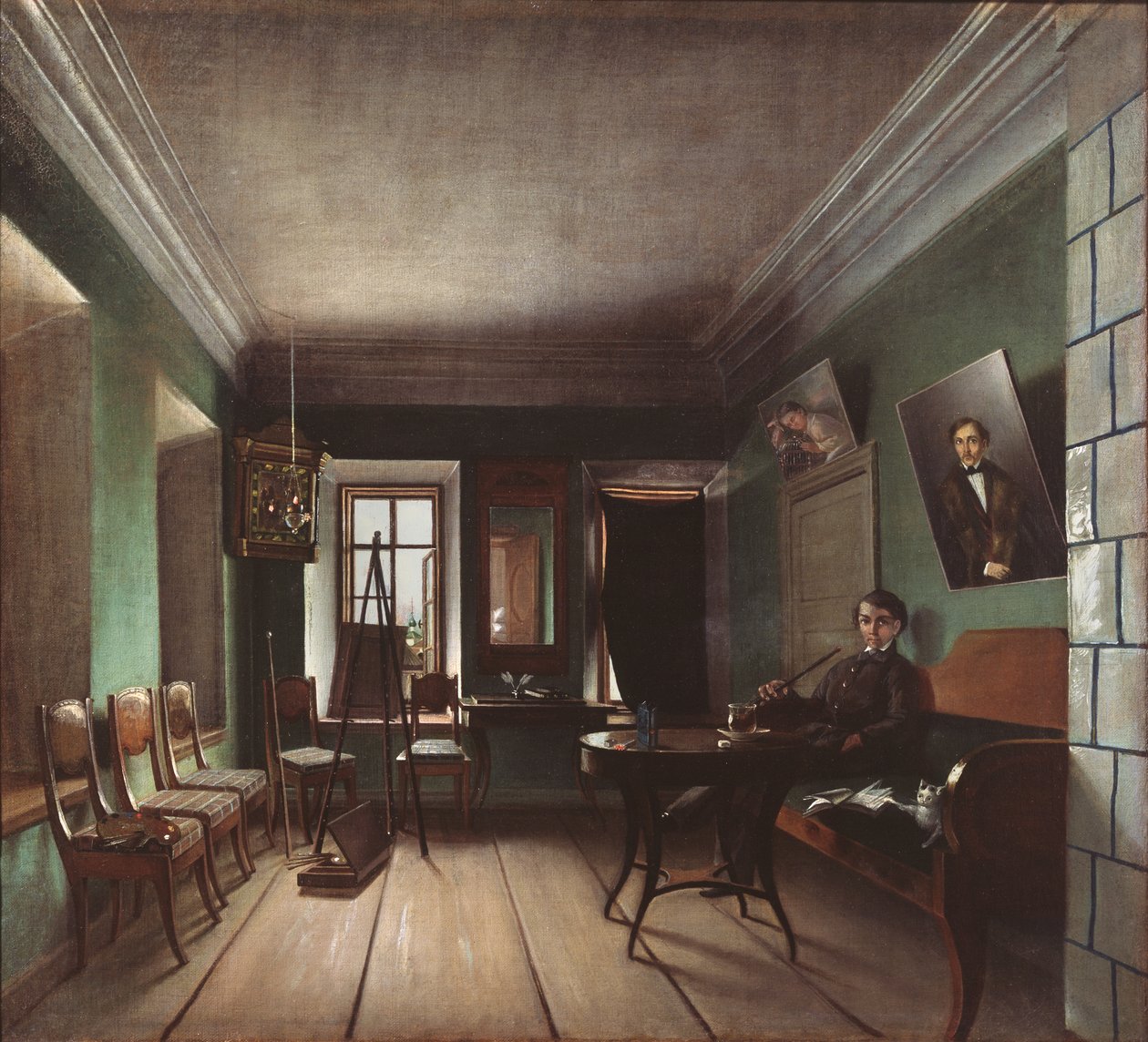 Interior da casa de Bykov, década de 1850 de Grigory Vasilievich Yurov