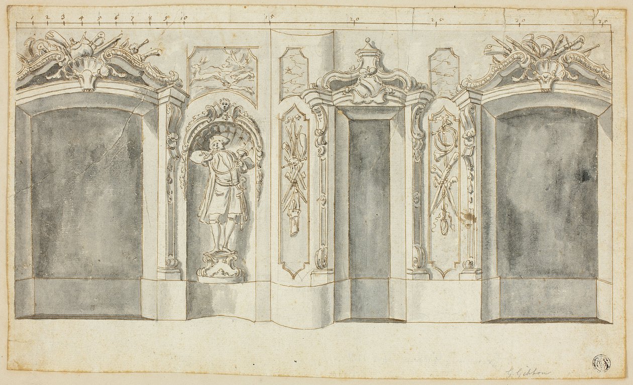 Parede com desenhos de caça de Grinling Gibbons