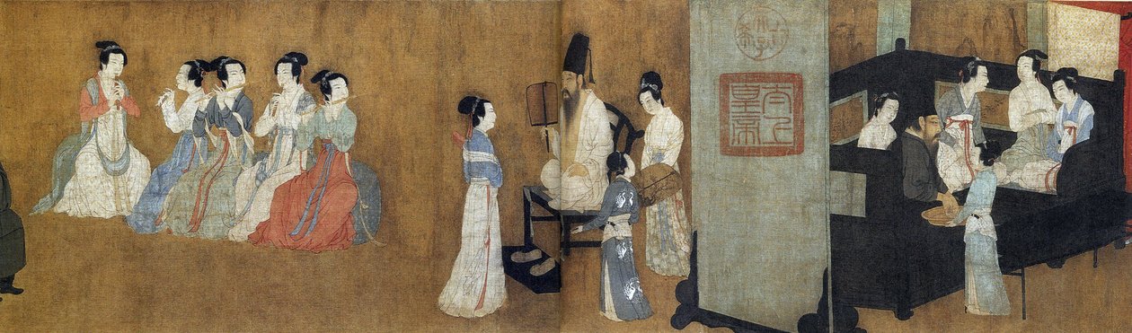 festas noturnas de Han ξ em (detalhe) par GU hong de Gu Hongzhong (after)