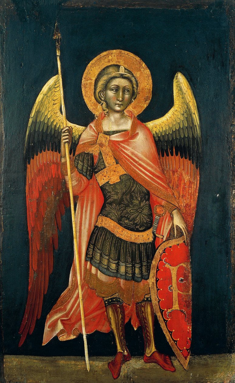 Angel by Guariento (activo 1338-1367 ou 1370), tempera no painel, cerca de 1354 de Guariento di Arpo