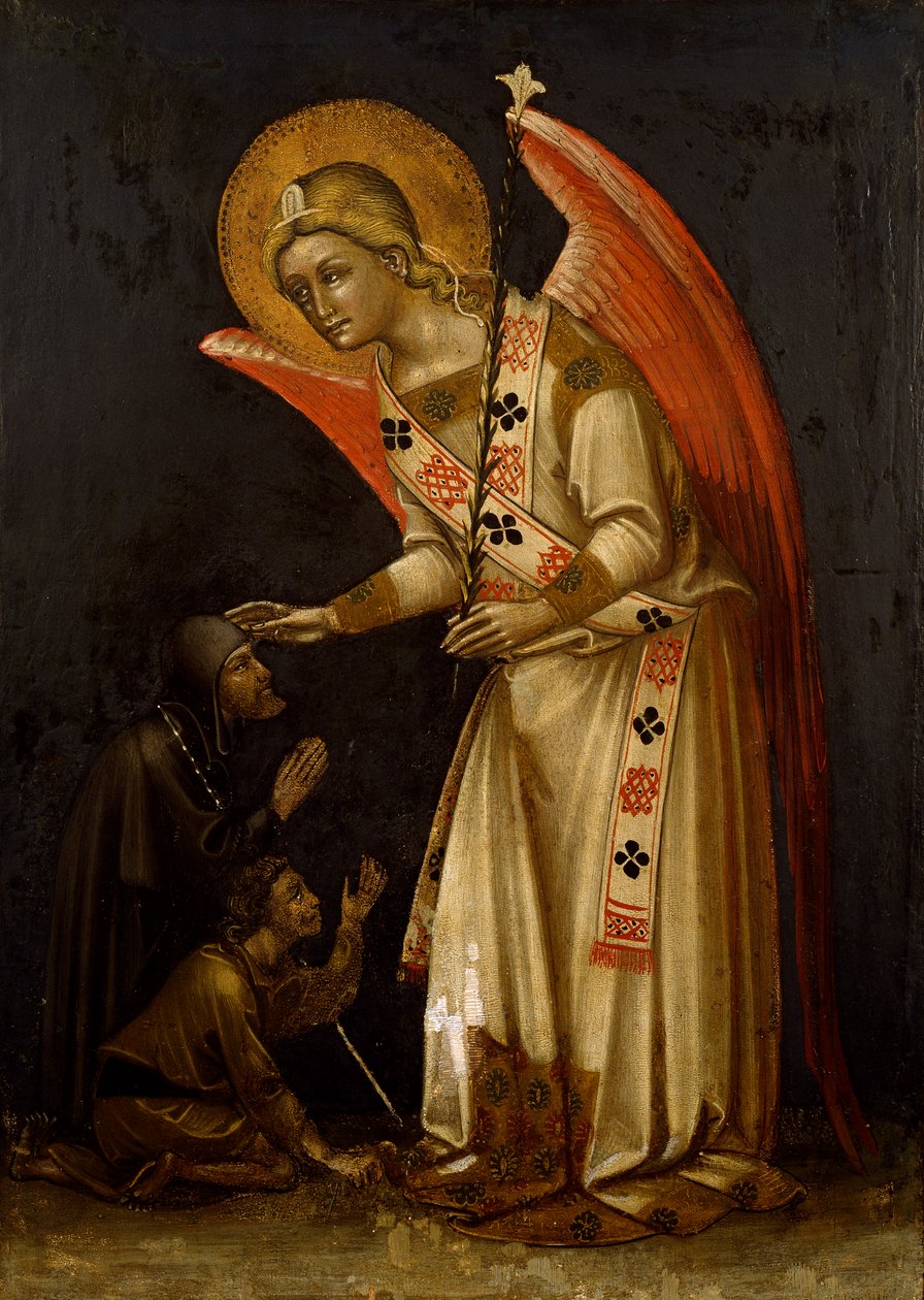 Angel, cerca de 1354, de Guariento (ativo 1338-mortalizado em 1367 ou 1370), afresco de Guariento di Arpo