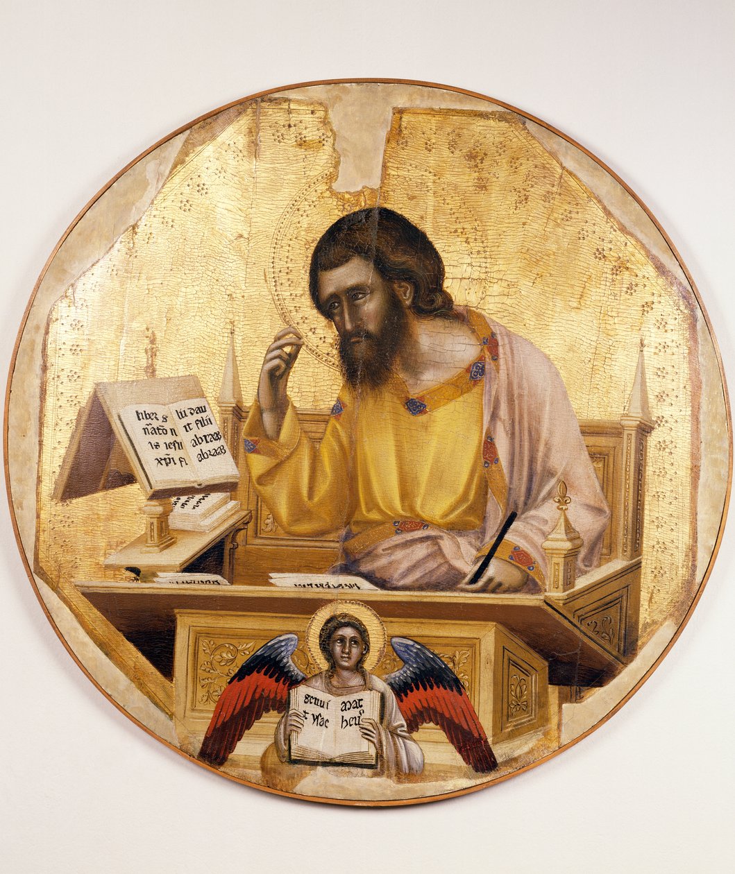 São Mateus, de Guariento di Arpo (ativo 1338 - morreu 1367 ou 1370), pintando sobre madeira. de Guariento di Arpo