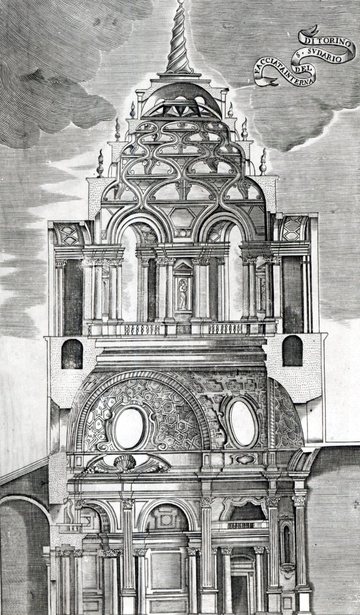 Ilustração Arquitetônica, de &39;Arquitetura Civil&39;, 1737 de Guarino Guarini