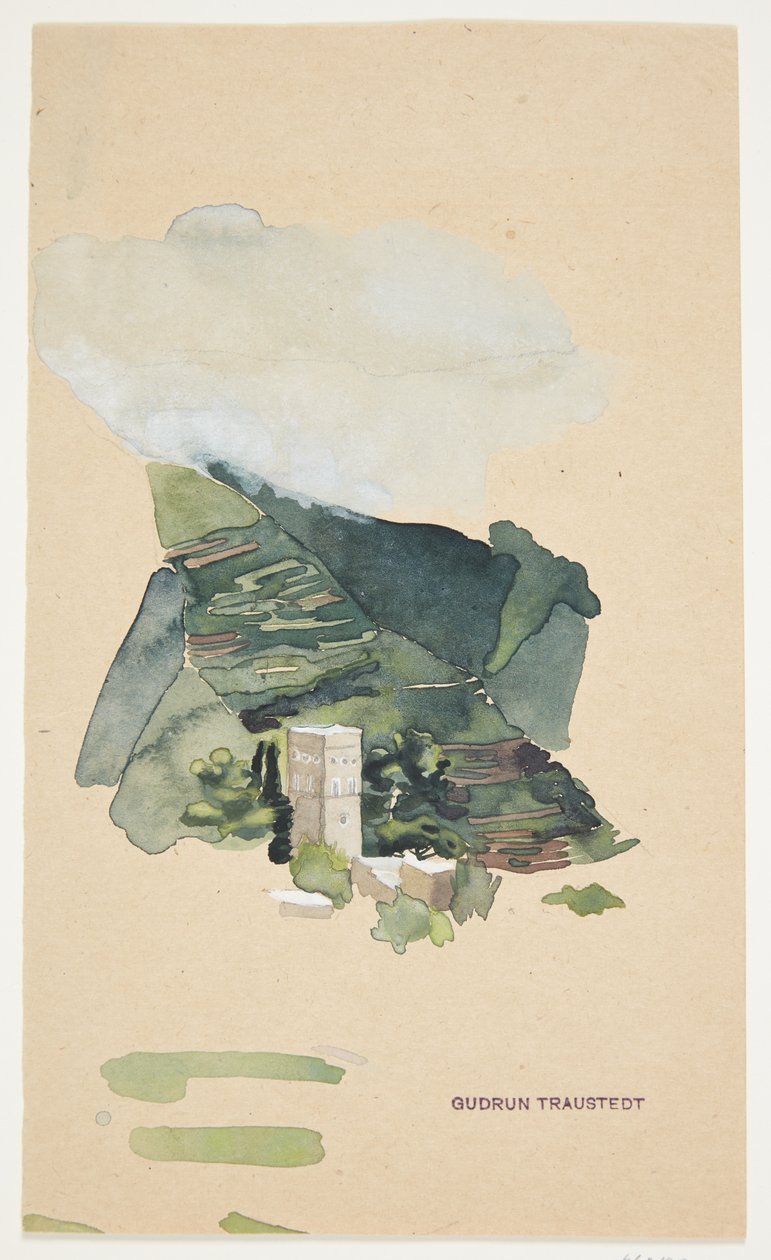 paisagem italiana com torre de Gudrun Traustedt
