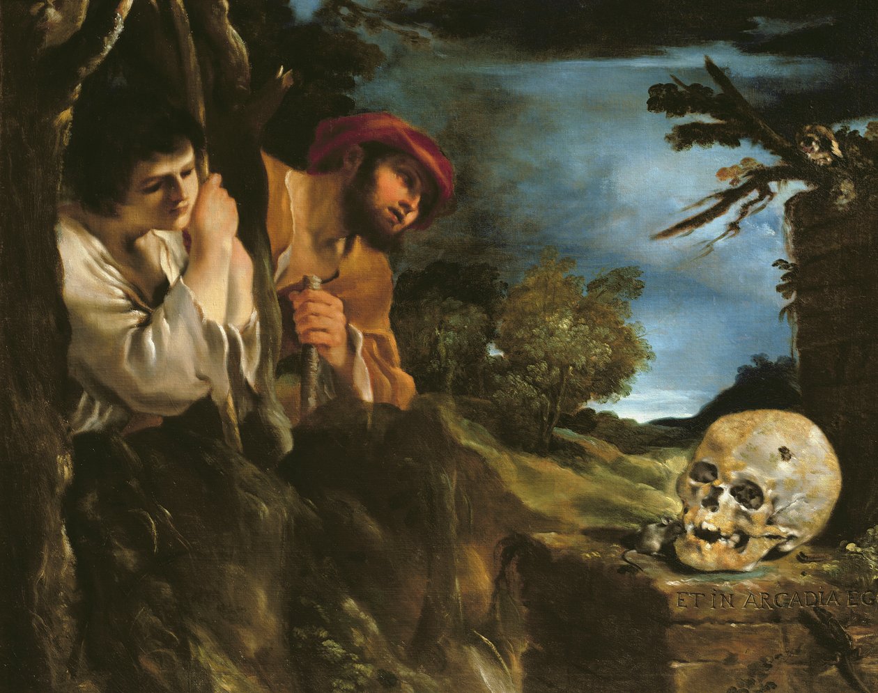 Et in arcadia ego (óleo em cavas) de Giovanni Francesco Barbieri
