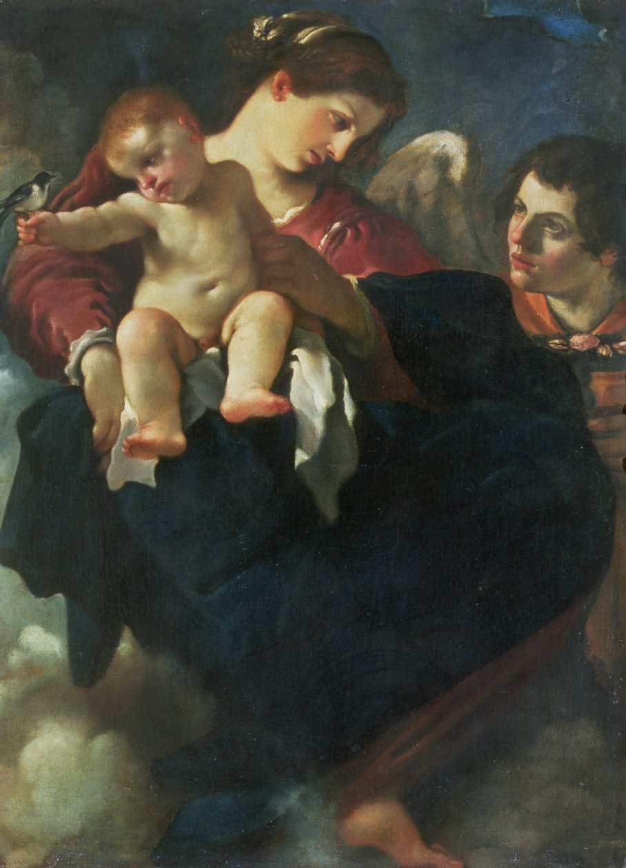 Madonna e criança com uma andorinha (Madonna della Rondinella) de Giovanni Francesco Barbieri
