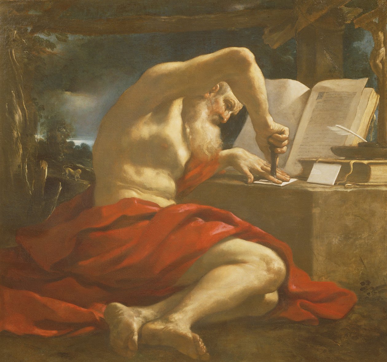 São Jerônimo selando uma carta de Giovanni Francesco Barbieri