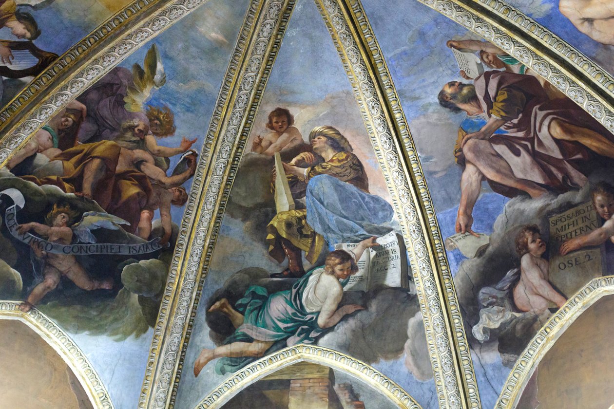 Afresco representando o profeta Ageu ou Aggeu de Guercino (1591-1666)