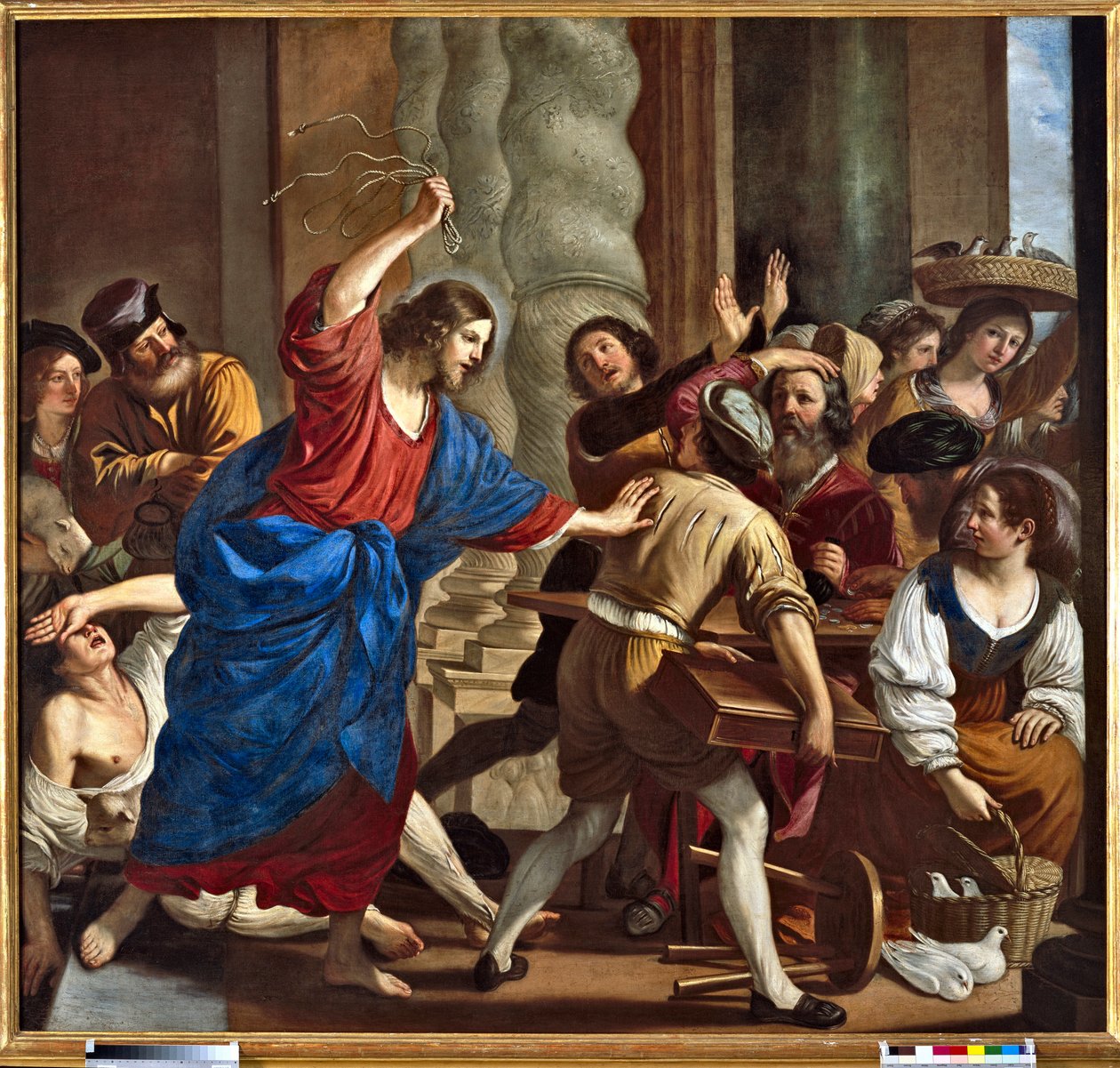 Cristo conduzindo os emprestadores de dinheiro do Templo Pintura de Giovanni Francesco Barbieri de Il Guercino (O Guerchino) (1591-1666) de Guercino