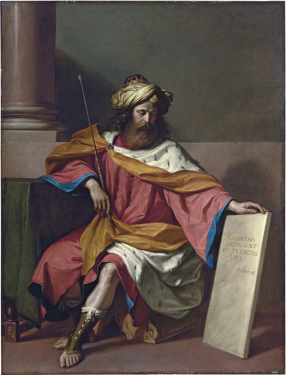 Rei David - Pintura de Barbieri Giovanni Francesco chamada Le Guerchin (1591-1666), óleo sobre tela de Guercino