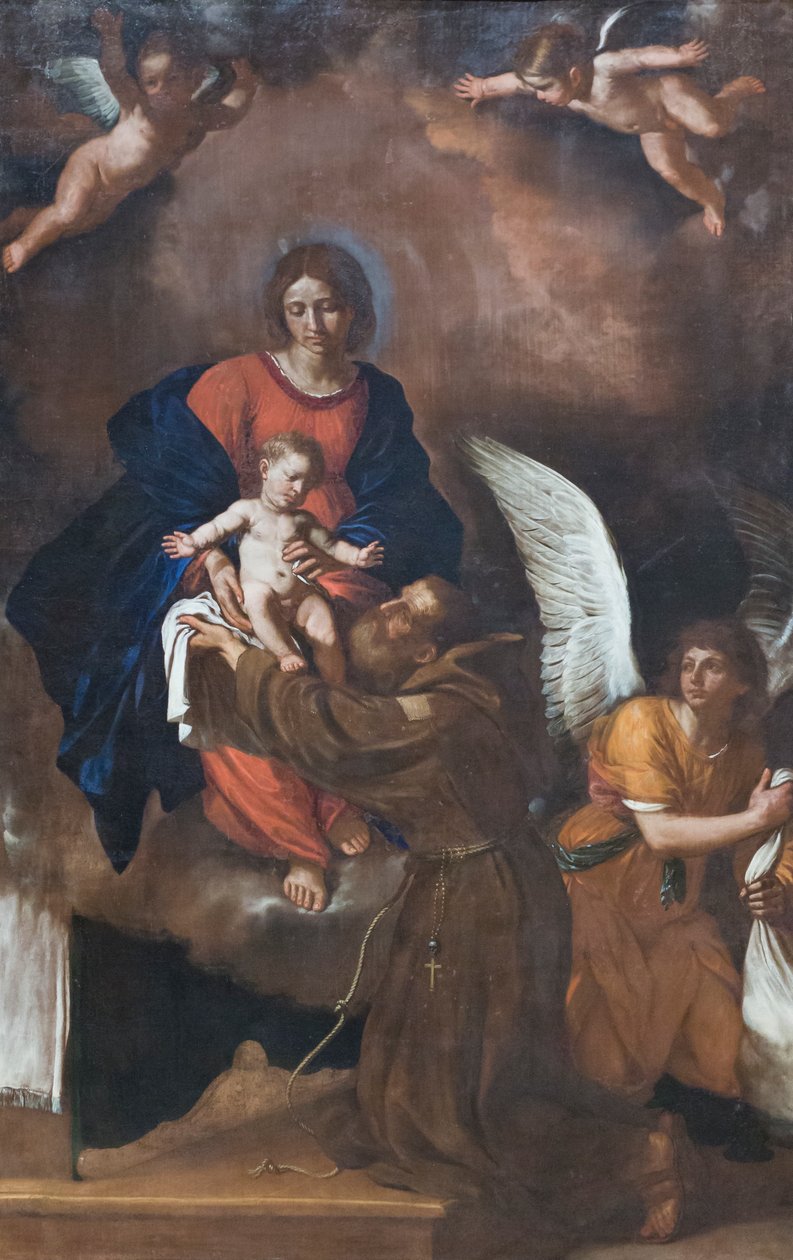 Nossa Senhora apresenta o menino ao Beato Felice da Cantalice de Guercino (1591-1666)
