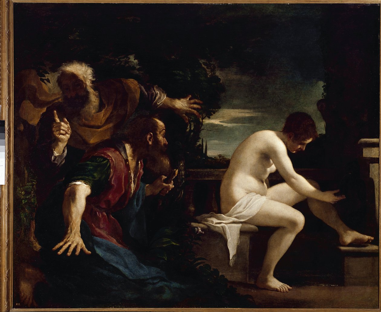Suzanne e os Anciãos - Óleo sobre tela de Guercino